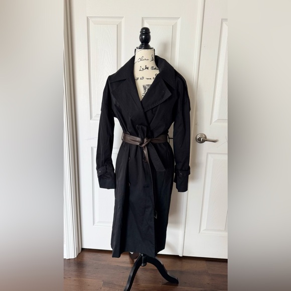 Badgley Mischka Black Trench Coat - Picture 1 of 9